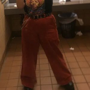 orange courdey flair pants